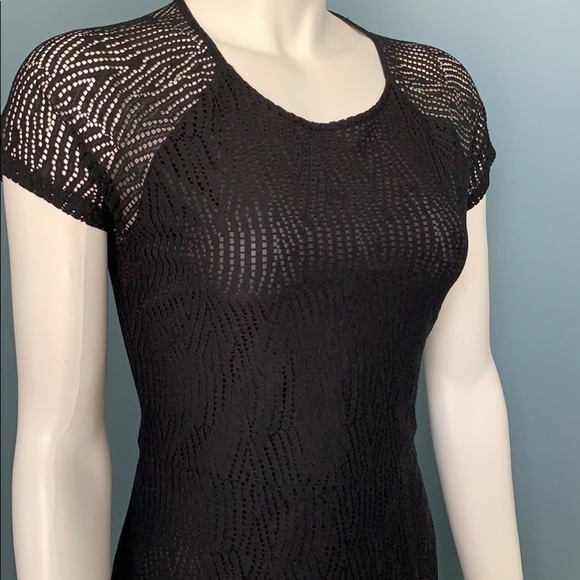 Armani Exchange Short Sleeve Black Body Con Dress - Picture 2 of 7